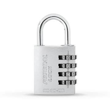 FEDERAL LOCK 【台灣製造鎖具】雙開電鍍銅掛鎖(鑰匙密碼兩用_1入/組)_RB40C-OR