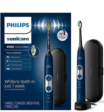 Philips【美國代購】飛利浦 電動牙刷Sonicare ProtectiveClean 6100 HX6871/49 - 海軍藍