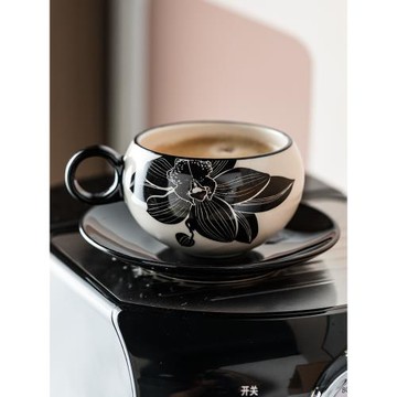 復古好看的陶瓷精致高檔咖啡杯碟家用高顏值情侶杯禮物下午茶杯碟