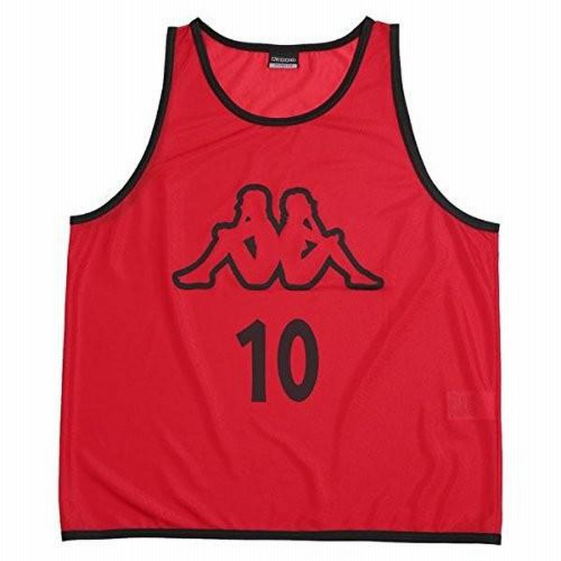 未使用 アームビブス kappa (カッパ)  サッカービブス トレーニング カッパ(Kappa) ジュニア ビブス（10枚組） KF4A8AZ36 RD レッド