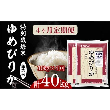 ふるさと納税 日経トレンディ「米のヒット甲子園」大賞受賞『特栽米ゆめぴりか無洗米5kg×2』定期便！毎月1回・計4回お届け 北海道奈井江町