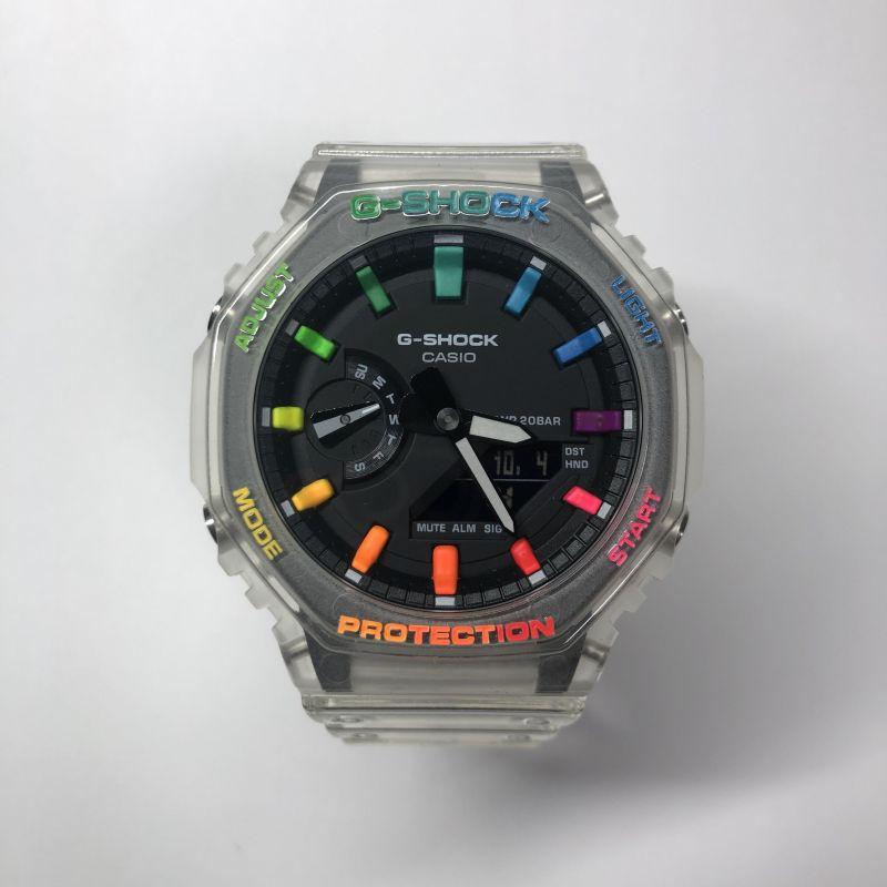 G-shock カシオーク カスタムケース レインボー カラフル GA-2100SKE-7 