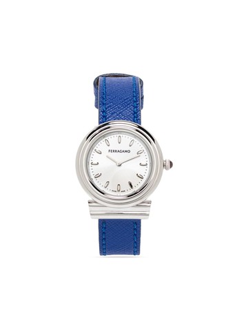 Ferragamo - Gancini Leather 28mm - women - Calf Leather/stainless steel - One Size - Silver
