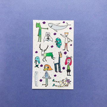 動物貼紙 | 刀模透明貼紙包