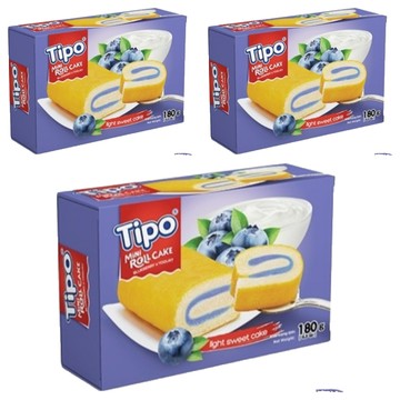 Tipo 瑞士捲 (藍莓優格口味) 180g  3盒