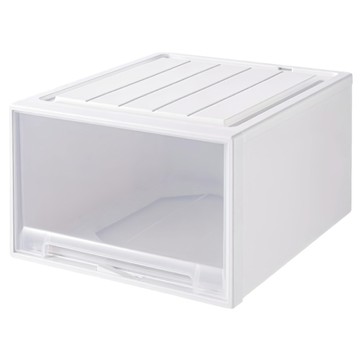 小麥購物 加厚抽屜式整理箱  37 x 25 x 14cm  透白  1個