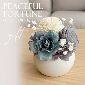 [收禮者自選香氣]【艸弄花藝】冬藍-擴香花禮盒(附香氛精油)｜生日禮物 情人節禮物 閨蜜贈禮 紓壓小物 永生花 乾燥花