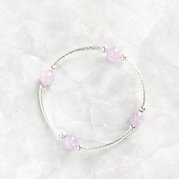 |彎管系列| 夢幻紫花園 薰衣草紫水晶 (S925純銀x手鍊x客製化。)