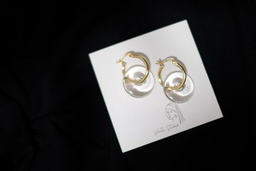 【清透微光】925純銀耳圈 白水晶