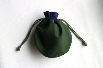 小束口袋 收納包 / 藍綠配色