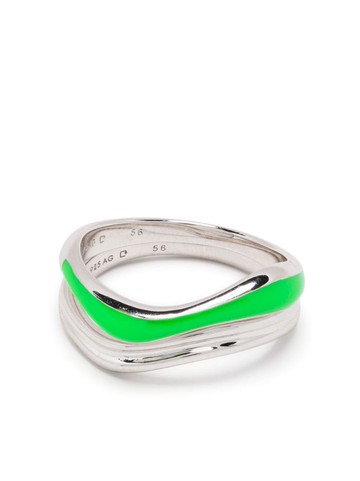Maria Black - Soma neon-detail ring stack - women - Sterling Silver - 50