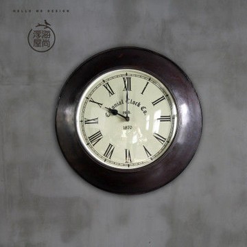 【協貿】複古歐式圓形靜音創意客廳金屬石英壁鐘B款