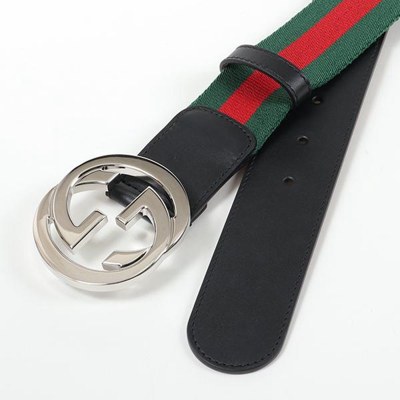 GUCCI グッチ 411924 H917Nウェブライン ナイロン×レザー ベルト