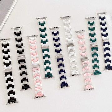 Apple watch 錶帶 手錶帶 適用 iwatch 10代 ultra 9/8765 se/S10 糖果三柱拼色