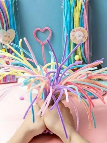 毛絨球毛根環保手工扭扭棒材料包DIY材料飾品扭扭棒絨球