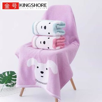 金號浴巾  加厚柔軟兒童浴巾全棉無捻卡通浴巾大毛巾G3850WH