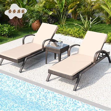 【臺灣公司 可打統編】免運 沙灘椅 躺椅 戶外別墅庭院泳池沙灘躺床室外露天酒店陽臺午休睡椅民宿藤編躺椅 可開發票 全館五折 工廠現貨直銷 新品特價 m10025