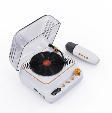 新款家用復古黑膠唱片機音響創意K歌迷你生日禮物男生女生【北歐家居生活】