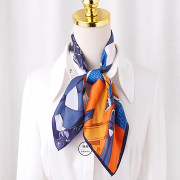 防曬絲巾護脖子頸椎女真絲x70cm小方巾桑蠶絲圍巾百搭夏季薄款