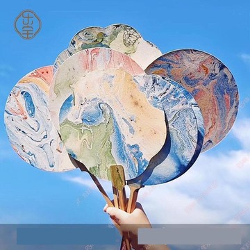 漂漆制作專用空白扇非遺大漆扇子漆畫染藍手工DIY漂漆空白扇子