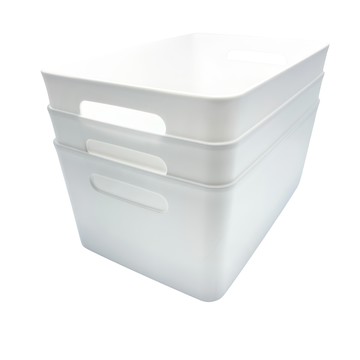 HIMARAYA 軟質收納整理箱 3入  L  白色  1組