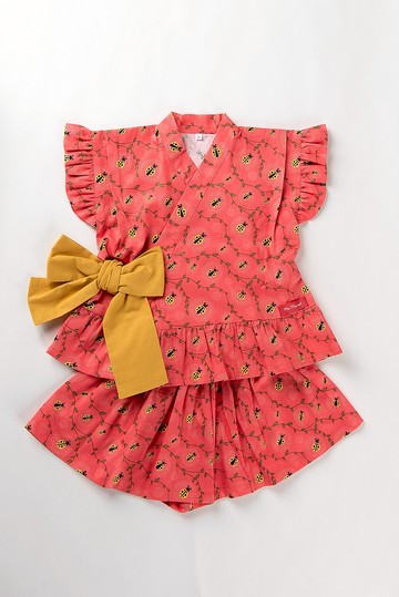 褶邊錦杯【粉紅×瓢蟲】