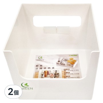 KEYWAY 聯府 廚房方型分隔收納盒 1.3L  153 x 153 x 138mm  1層  白色