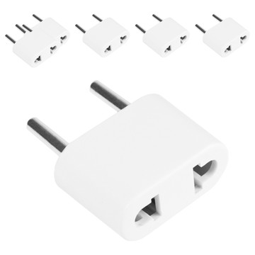 PowerSync 群加 旅行用轉接頭 FR 二插轉圓腳 TPATM1CA9A  白色  6個