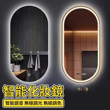 【Felsted 菲仕德】化妝鏡 發光鏡 壁掛鏡 橢圓形led鏡 掛牆式 衛生間智能浴室鏡帶燈防霧梳妝檯鏡