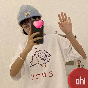 【ohi】寬鬆款短袖T恤 可愛白色T恤短袖 學生上衣 百搭短袖T恤 打底上衣 女生衣服 GTM1710
