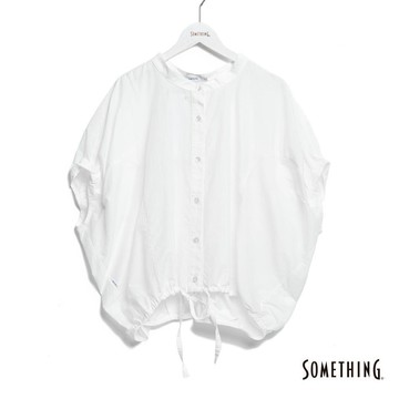 SOMETHING 女裝 剪裁氣球短袖襯衫(白色)