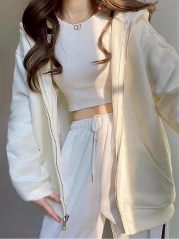 現貨當天出！高品質600g重磅外套 美式外套 連帽外套 開衫外套 外套女 oversize外套 素色 基礎款外套秋天外套