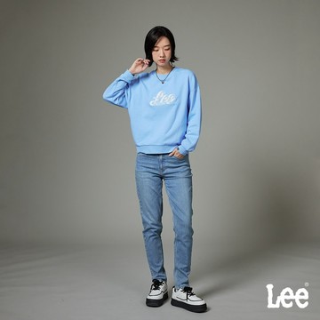 Lee 413 彈性高腰標準小直筒牛仔褲 女 淺藍洗水 LB417038601