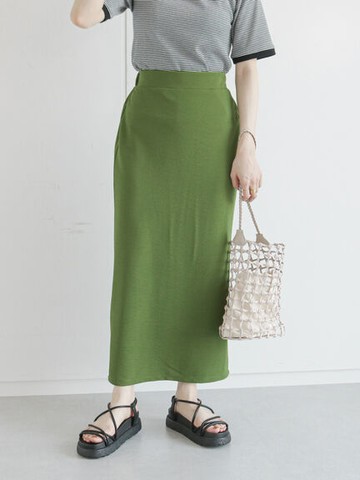 素面直筒剪裁合身長裙(FF26L0L0680) - ehka sopo