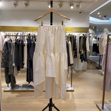 傾蘭法國半身裙2021春夏清新層次感拼接氣質中長裙女