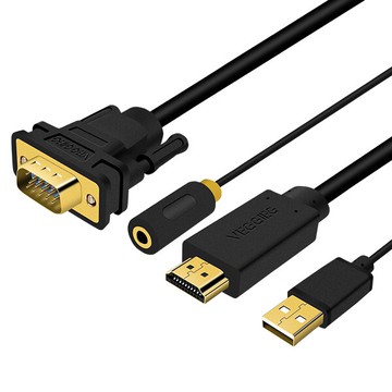 3-5公尺 帶音源 HDMI 轉 VGA 轉接線 傳輸線 公對公 電視 電腦 電視 筆電 投影線材 會議 『無名』 R05105