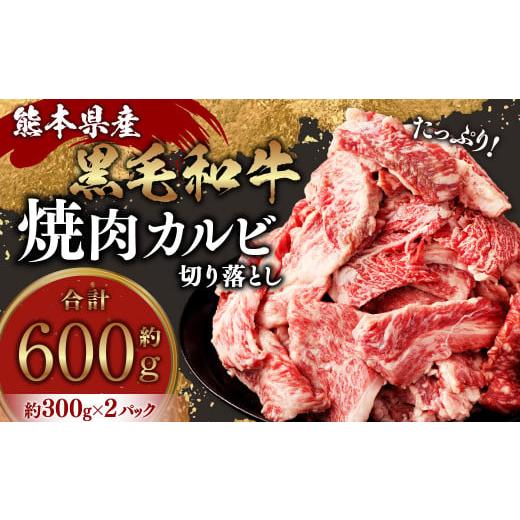 ふるさと納税 熊本県 水俣市 熊本県産黒毛和牛 焼肉 カルビ 切り落とし 約600g(300g×2パック)牛肉 肉