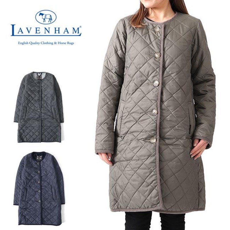 LAVENHAM ラベンハム LOUND ラウンド 裏ファー ノーカラー キルティングコート J281912 レディース | LINEブランドカタログ