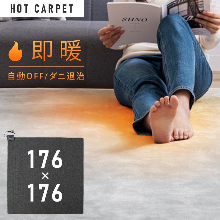 ホットカーペット 2畳 本体 TEKNOS 176×176cm おしゃれ 節電 ダニ退治 ...