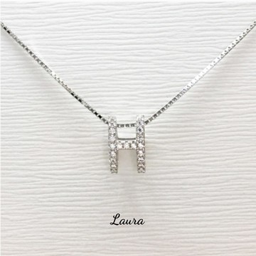 -laura- s925純銀項鍊 字母h 時尚-小資女 純銀項鍊 鎖骨鍊