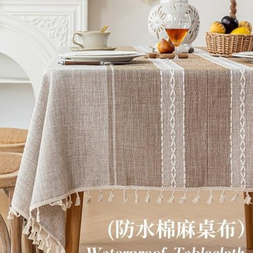棉麻桌布防水防油防燙免洗長方形書桌餐桌布藝茶幾臺布輕奢高級感