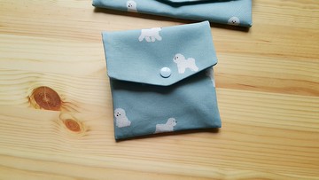 比熊狗狗 對折口罩收納袋  綿綿包  多功能小包 超實用 獨家款