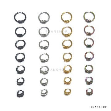 多圈圈鈦鋼耳環 男女可戴 圓圈耳環 抗過敏 不生鏽 惡南宅急店【0492D】