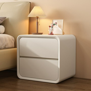 免運 可開發票   床頭櫃臥室多功能輕奢實木抽屜創意床邊櫃奶油風收納儲物小櫃子