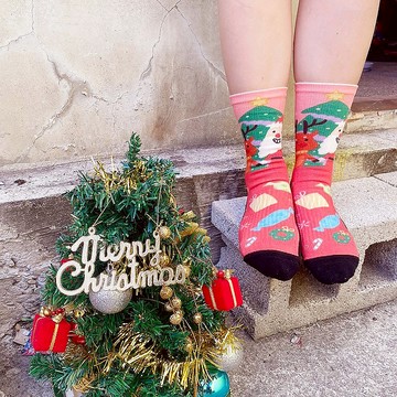 【小創襪】聖誕老公公來囉長筒襪 運動襪  聖誕節 交換禮物