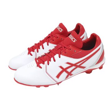 Asics 棒球釘鞋 Neoconnect 男鞋 白 紅 皮革 支撐 抓地 亞瑟士 1123A054101