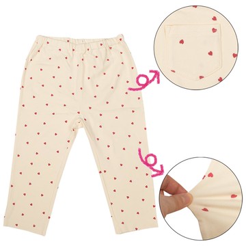 akachan honpo - 7分內搭褲-愛心-象牙白色