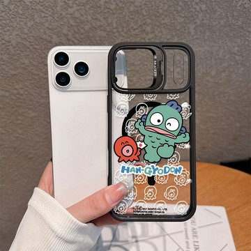 卡通醜魚漢頓 適用iPhone17ProMax/16/15/14/13/12/11 隱形鏡頭支架蘋果磁吸防摔硬殼送鏡頭貼