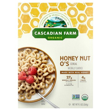Cascadian Farm, 有機 Honey Nut O's 麥片，9.5 盎司（269 克）