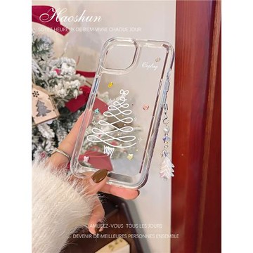 白色圣誕樹適用于三星S24+太空殼s23ultra硅膠軟邊s21+/S21FE全包硬殼創意防摔S22ULTRA/S22PLUS /S25ultra